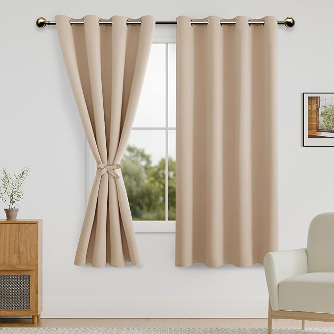 DWCN Beige Curtains for Bedroom by DWCN