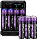 Pallus Lithium Rechargeable AA Batteries with Fast Charger - 12 Pack Long Lasting Double A Battery, Standard Size AA Batteries, High Capacity AA Rechargeable Batteries for Blink Camera, Cycles 1600x