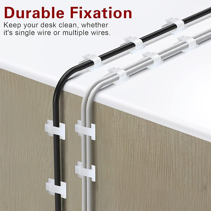 XHF 3/4” Adhesive Cable Wire Clips White 60PCS, Cable Staples Outdoor Cable - Image 6