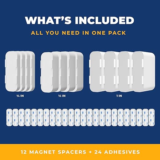Adhesive Replacement Tape & Sensor Risers for Simplisafe | I24 Magnet Adhesives and 12 Simplisafe Contact Sensor Spacers - Complete Sensor Installation Solution [Device/Magnet NOT Included]