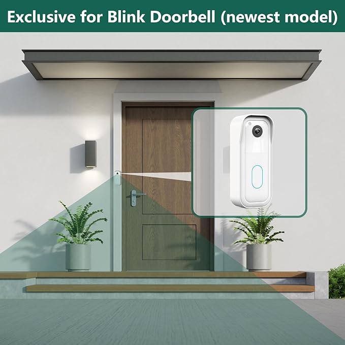 All-new Blink Doorbell Mount,Compatible with Blink Video Doorbell Camera(2nd Gen),No drilling Blink Mount Bracket,Easy to Install for Blink Doorbell Security System(Blink Doorbell Not Included),White