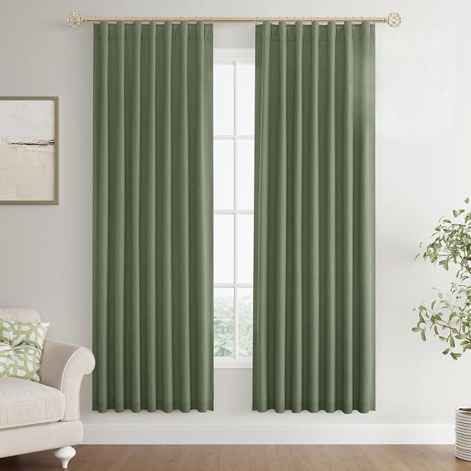 Joywell 100% Blackout Linen Curtains 72 Inch by Joywell