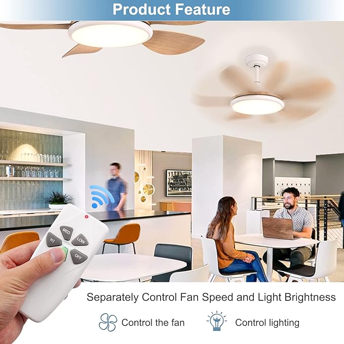 Universal Ceiling Fan Remote Control Kit Dimmable, Replacement for Harbor Breeze Hunter Hampton Bay Litex Kichler Allen + Roth Westinghouse Honeywell Ceiling Fans FAN-28R KUJCE9103 CHQ8BT7030T