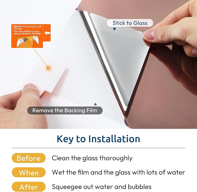 rabbitgoo Window Privacy Film One Way, 23.6" x 78.7", Heat Sun Blocking Anti UV - Image 8