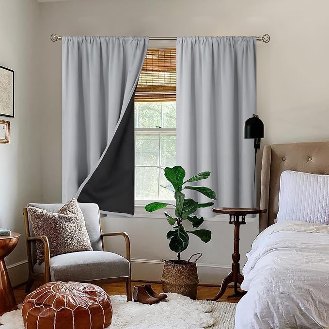 BGment Light Grey 100% Blackout Curtains - Image 2