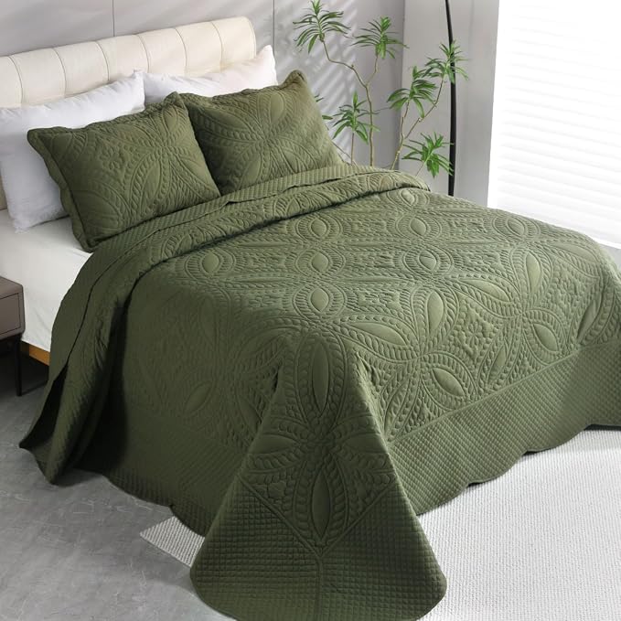 Cmfshape King Bedspread 106"x96", 3 Piece King Quilt - Image 3
