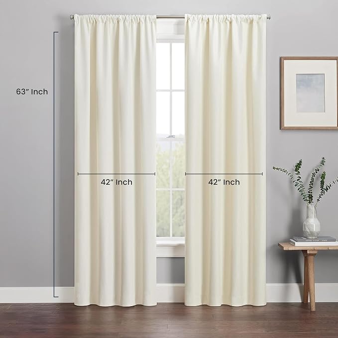 ECLIPSE Kendall Modern Blackout Thermal Rod Pocket Window Curtain - Image 4
