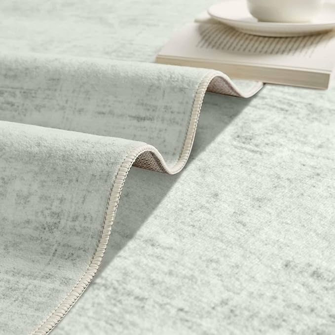 Latte&Fog 5x7 Area Rugs for Living Room, Washable Green Rugs for Bedroom | Non - Image 8