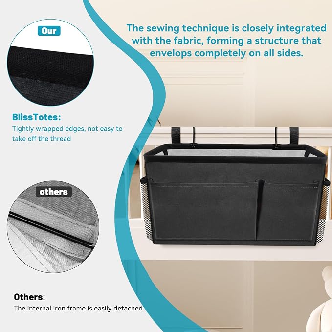 BlissTotes Bedside Caddy, Dorm Storage - Image 6