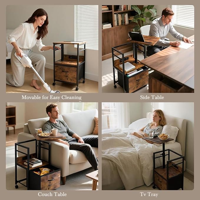 Faesun Swivel Lift Top Nightstand - Image 7