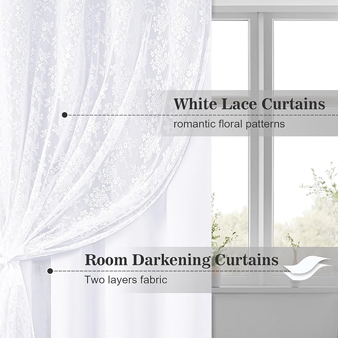 Yinhua Double Layer White Curtains - Image 2