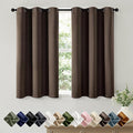 Short Chocolate Brown Blackout Kitchen Curtain W40 x L45 Inch | 2 Panels by Woaboy