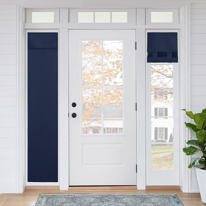 RYB HOME Sidelight Curtains for Front Door, Skinny Narrow Window Curtains | by RYBHOME