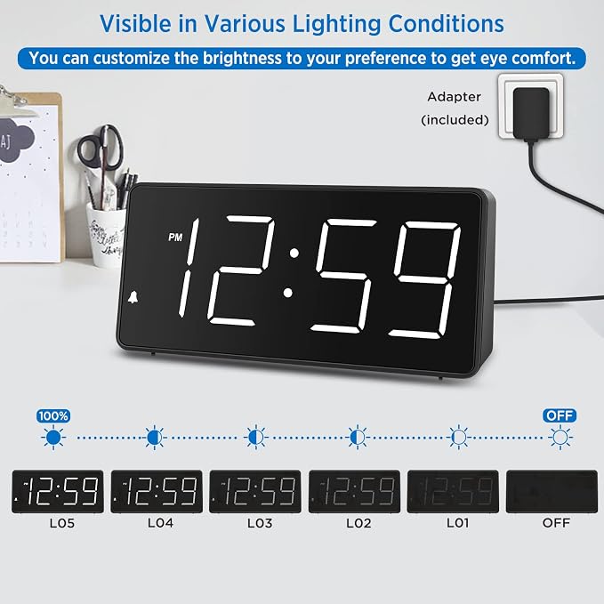Peakeep Large Digital Alarm Clock - Image 3