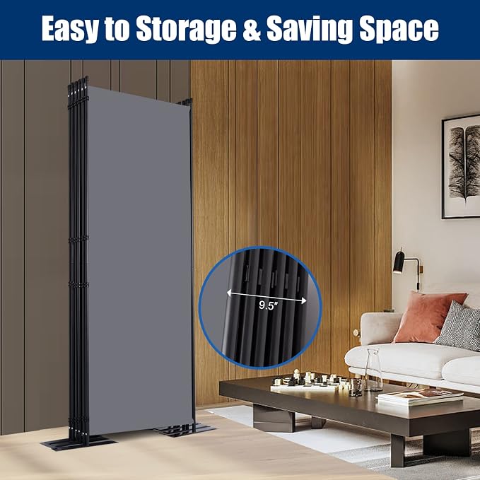 Room Divider 6 Panel-204''Wide, 6FT Room Dividers and Folding Privacy Screen | - Image 5