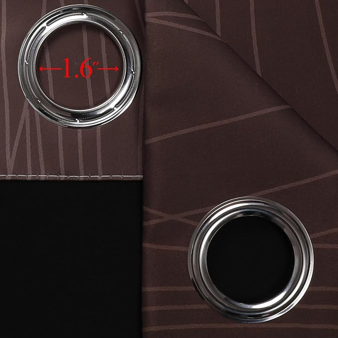 Brown and Greyish White Blackout Curtains 52Wx96L 2 Panels | Ombre Curtains - Image 7