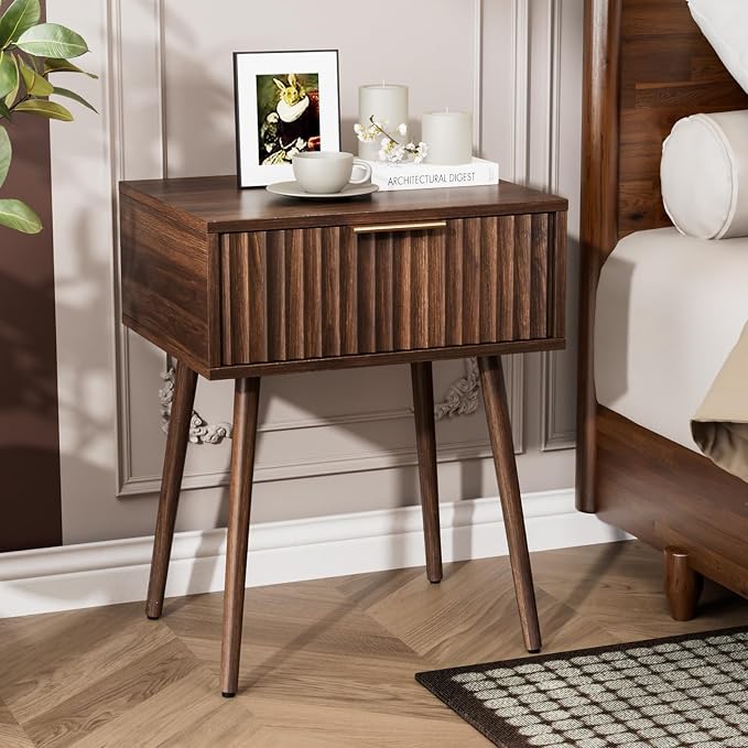 VINGLI Nightstands Set of 2, Fluted Night Stand - Image 7