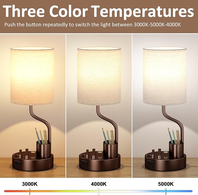Bedside Lamps for Bedroom Set of 2 - Image 2