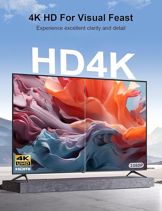 XAOSUN Right Angle HDMI 2.0 Cable 6.6 Feet, Strong Anti-Interference, 18Gbps High Speed Support 4K@60Hz,3D 1080P,HDR,ARC,90 Degree HDMI Cable for MacBook pro 2023,Monitor,ps4/5,Xbox,Fire TV and More