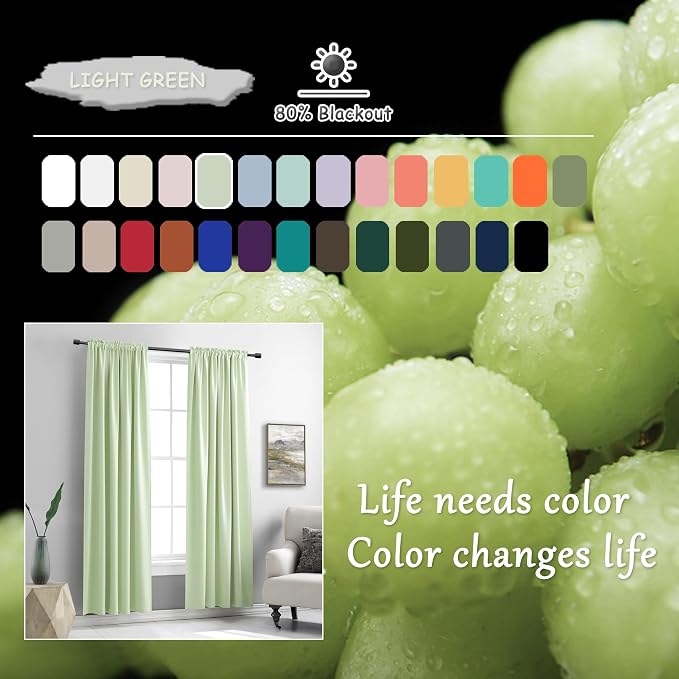 Light Green Curtains Light Filtering - Image 5