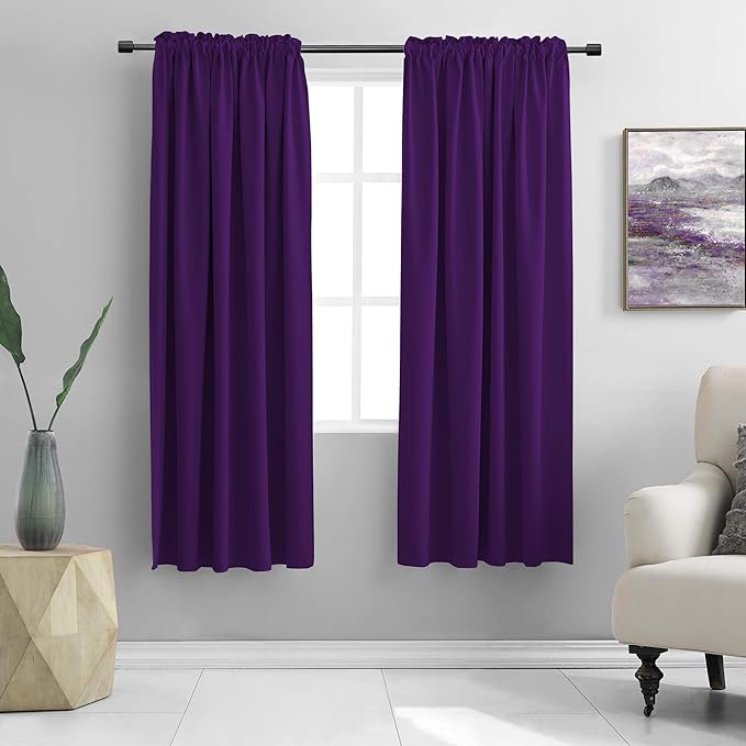 72 Inch Length Blackout Window Curtain Panels by DONREN