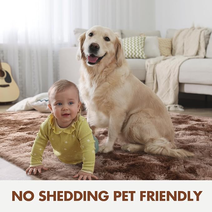 9x12 Ft Extra Large Shag Brown Area Rug - Image 7