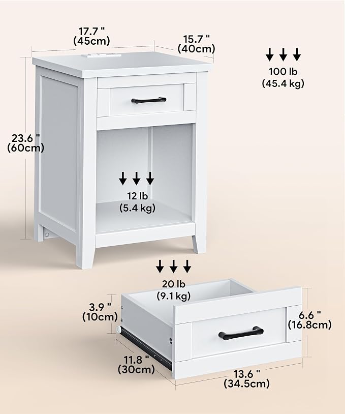 Decofy Farmhouse Nightstand - Image 3