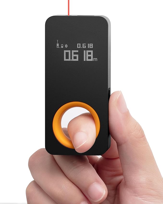 HOTO Laser Measuring Tool, Pocket-Size 98Ft Digital Laser Tape Measure ±2mm Accuracy, USB-C Rechargeable, OLED Display, Ft/M/in Unit Conversion, Real-time Data Sync, Cool Gadgets for Men & Home Use