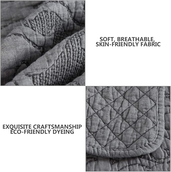 3-Piece King Quilt Set Quilted Bedspread Oversized Microfiber Lightweight - Image 4