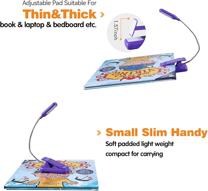 VAVOFO Rechargeable Book Light for Reading in Bed Kids, 7 LED Reading Light - Image 4