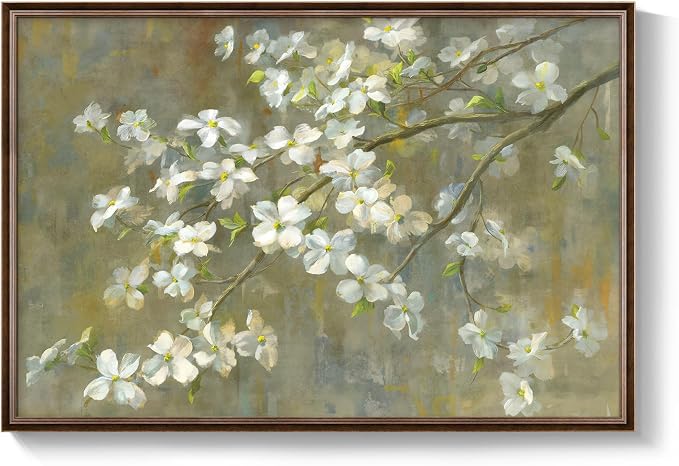 Framed Vintage Floral Wall Art, Rustic Retro Flower Picture - Image 9