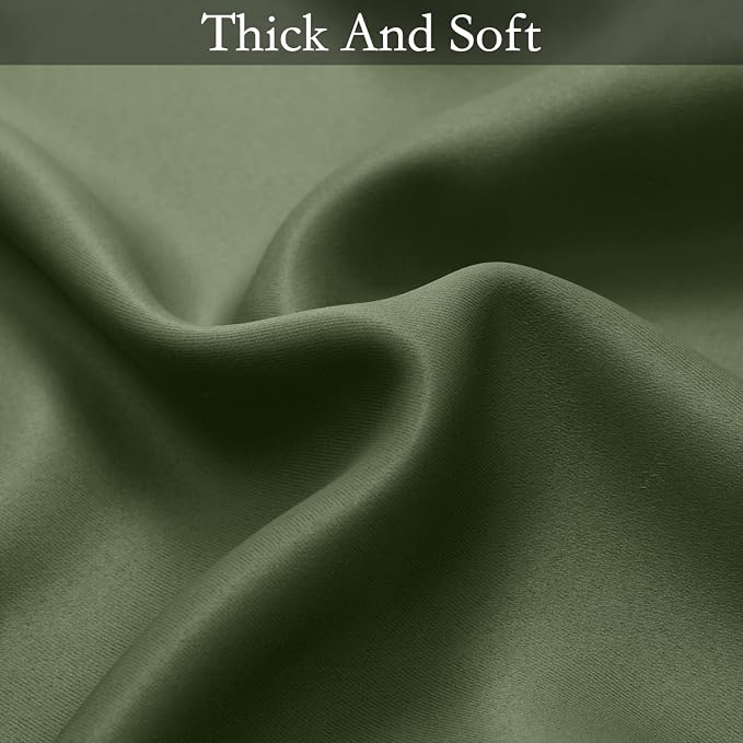 SimpleHome Sage Green to Grey White Ombre Room Darkening Curtains 84 Inch | - Image 7