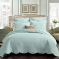 Calla Angel Sage Garden Luxury Pure Cotton Quilt, Light Aqua by Calla+Angel