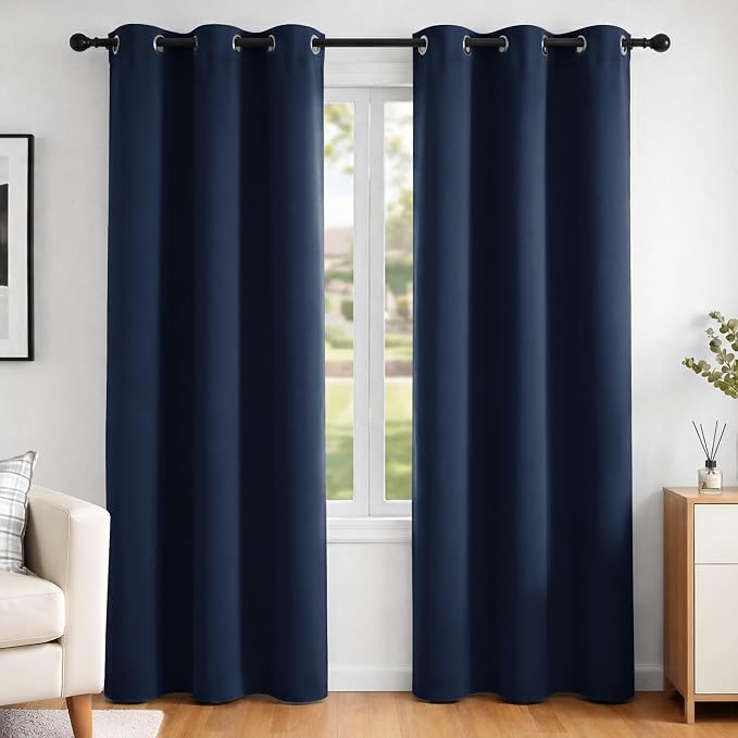 Deconovo Blackout Curtains for Bedroom and Living Room 84 Inches Long | Black by Unknown