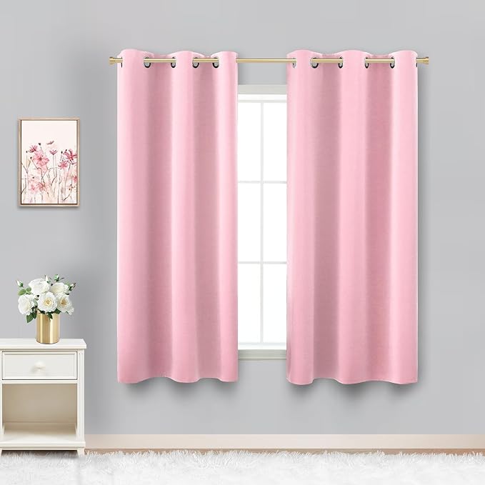 Kawaii Pink Room Decor for Teen Girls Bedroom Set of 2 Panels Cute Soft Pastel by KOUFALL