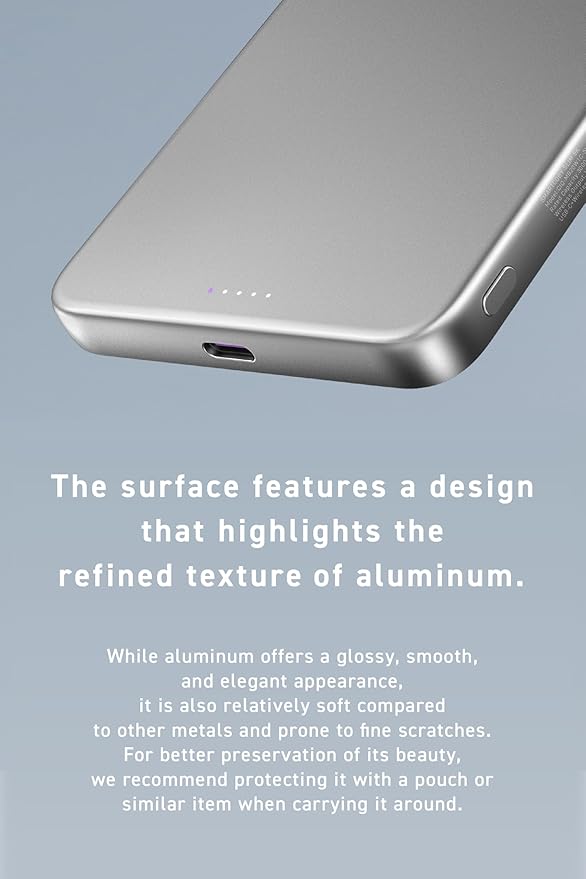 CIO Qi2 Magsafe Charger, 5000mAh Ultra-Slim Magnetic Wireless Charger iPhone, Magsafe Battery Pack, 15W Wireless + 20W USB-C PD iPhone Magnetic Fast SMARTCOBY Slim 5K (Silver, Safety Model)
