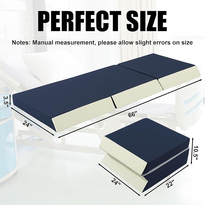 3-Inch Thick Fall Mat for Elderly, Waterproof Tri-Fold Bedside Safety Mat - Image 2