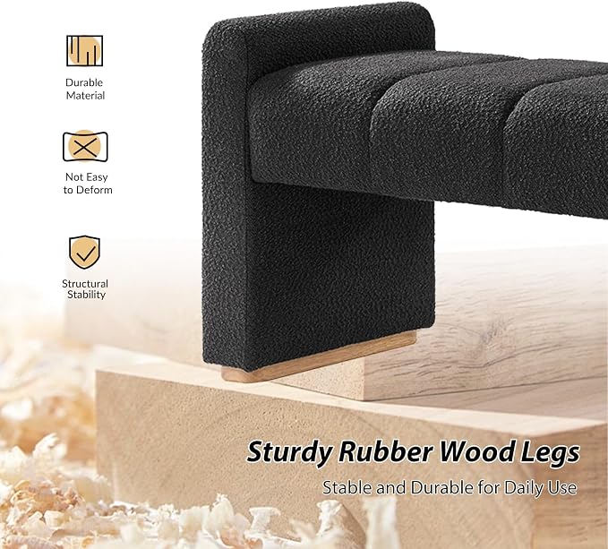 55" Upholstered End of Bed Bench - Image 4
