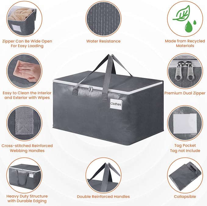 BlissTotes Large Moving Bags, Storage Bags, 93L-10 Pack | Moving Bags - Image 3