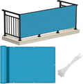 LOVE STORY 3' x 10' Balcony Privacy Screen Cover, Turquoise Blue | HDPE Fabric by LOVESTORY