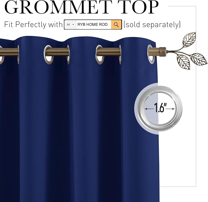 RYB HOME Extra Wide Blackout Curtain Blind Wall Panel - Image 2