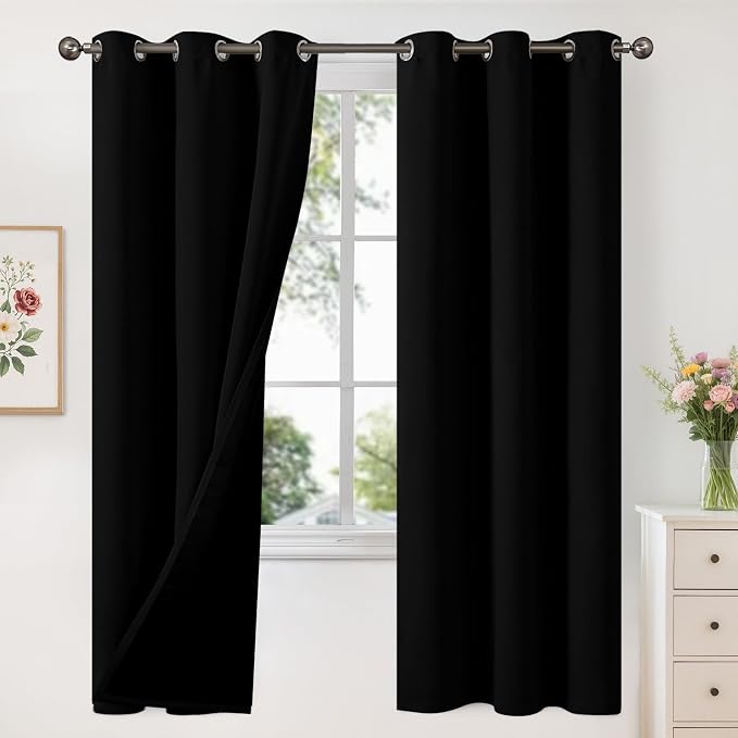 YoungsTex Black Blackout Curtains by YoungsTex