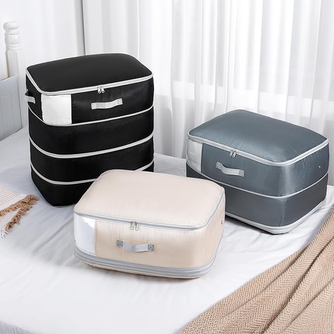 Comforter Storage Bag - 130L Large Capacity Blanket Storage Bags 4-Layer Ultra - Image 5