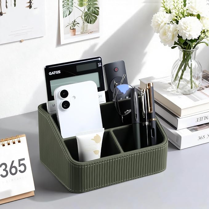 Small Remote Control Holder Bedside Nightstand Organizer Desk Caddy | 4 - Image 5