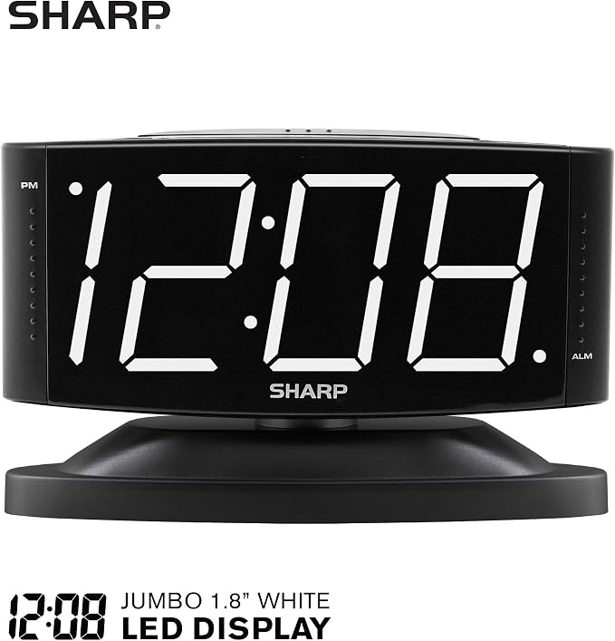 Sharp Digital Alarm Clock with Swivel Base - Image 6