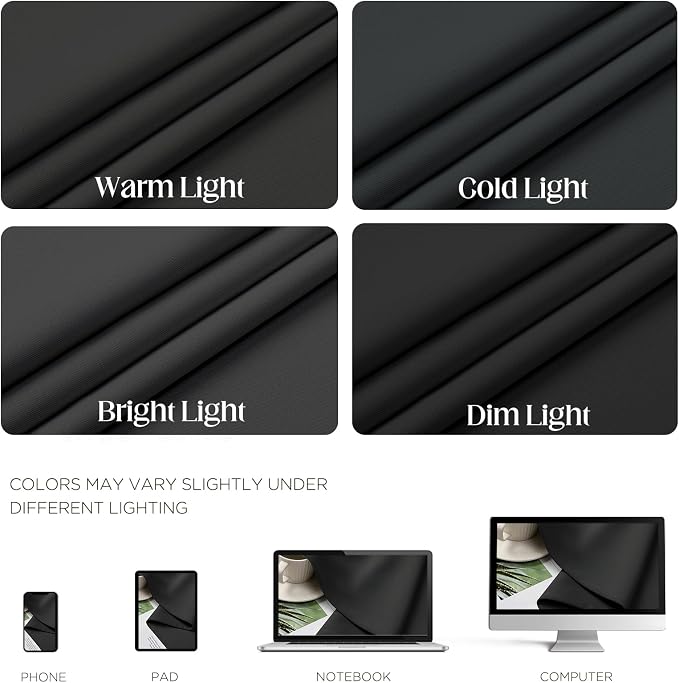 CUCRAF Dark Grey Blackout Curtains 54 inch Length 2 Panels Set, Room Darkening - Image 4