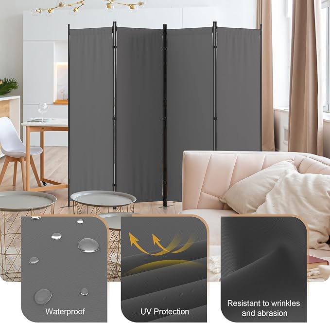 Privacy Screen Room Divider as Dressing Screen 4 Panel Wall Room Divider - Image 3