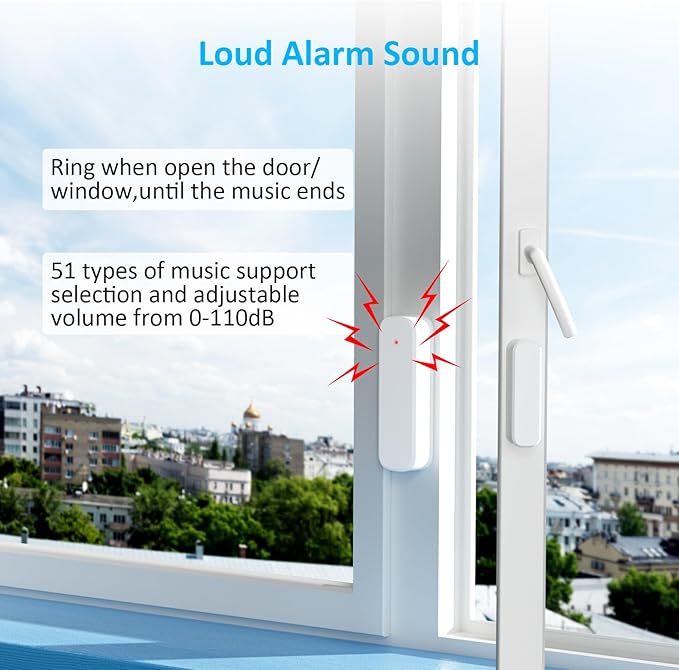 Wireless Door Sensor Chime, Door Open Alarm When Entry Business/Office/Store (500ft Range 51 Ringer Adjustable Volume) Home Alert Bell for Kid/Toddler Safety,2 Receivers +3 Sensors
