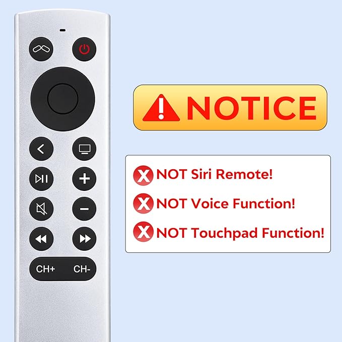 (2 Pack) Replacement Remote for Apple-TV-Remote-Control 4K/HD (NOT Siri & NO Voice)