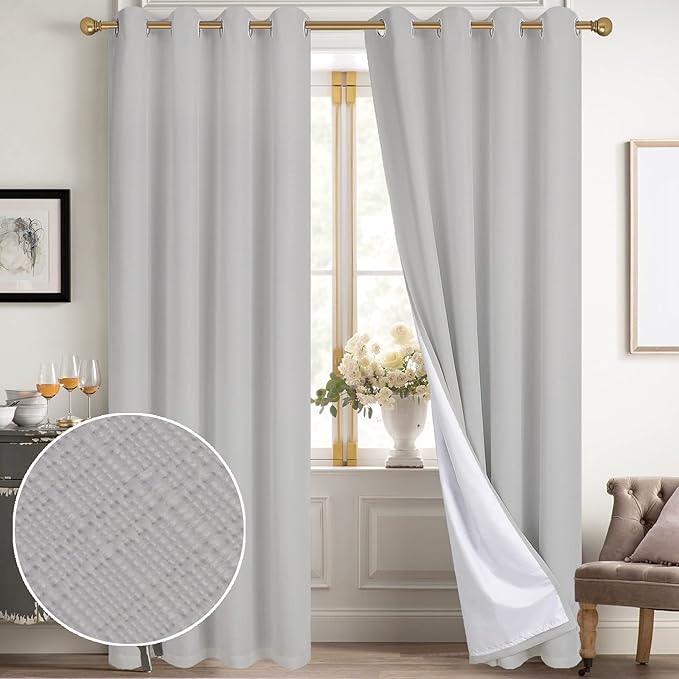 Diraysid 100% Blackout Curtains Light Grey Linen Curtains by Diraysid%2C+refresh+your+life